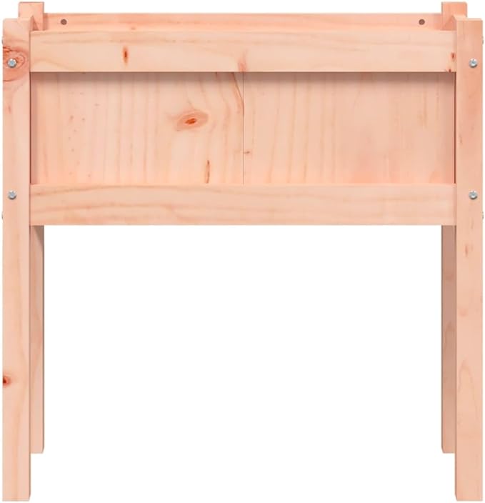 Natural Douglas Wood Garden Planter 27.6x12.2x27.6 Inch Rustic Outdoor Raised Bed for Flowers Herbs Vegetables Durable Untreated Finish
