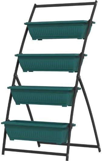 Plant Stand Grow Container4 Tier Vertical Raised Garden Planter with 4 Boxesfor Vegetable Flowers