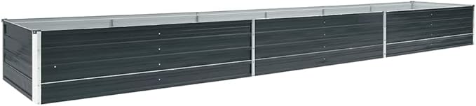 Galvanized Steel Raised Garden Bed 189x31.5x17.7 Anthracite Metal Planter Box Spacious Outdoor Elevated Flower Bed for Vegetables Herbs Patios Backyard
