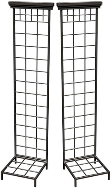Panacea Mission Pot Trellis with Base Set of 2 – 57.5 H Black Metal Trellises for Potted Plants – Mission-Style Garden Trellis with 13 Bases for Indoor or Outdoor Plant Support &amp Vertical Growt