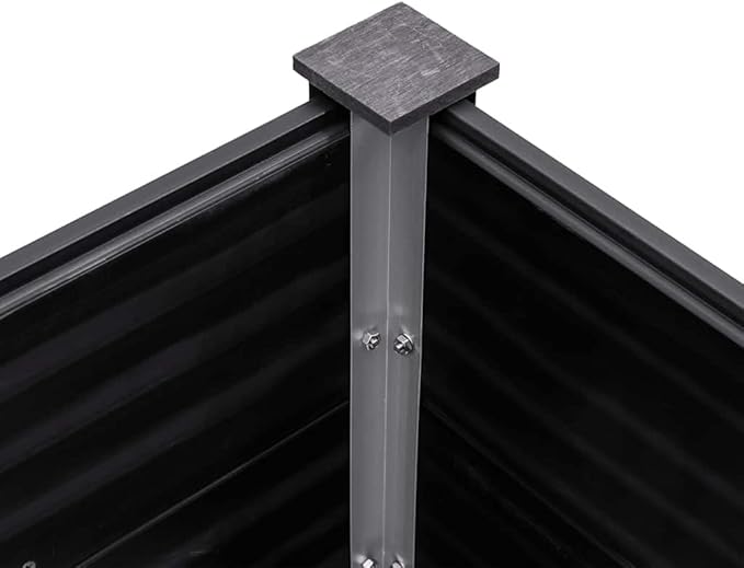 vidaXL Raised Garden/Flower Bed - Gray WPC/Steel Weather- Modern Design 78.7 x 19.7 x 35.8