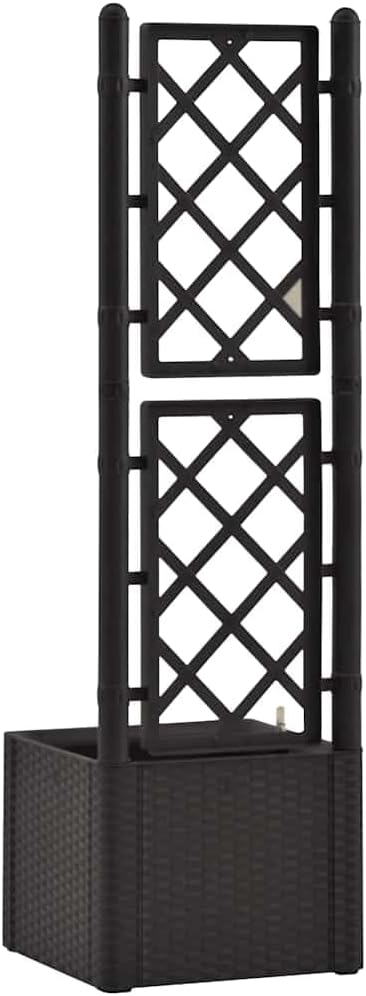 Garden Raised Bed with Trellis Gardening Box Planter Boxes Patio planters Raised Flower Bed Suitable for Nursery Corridor Courtyard Orchard and Self Watering System Anthracite