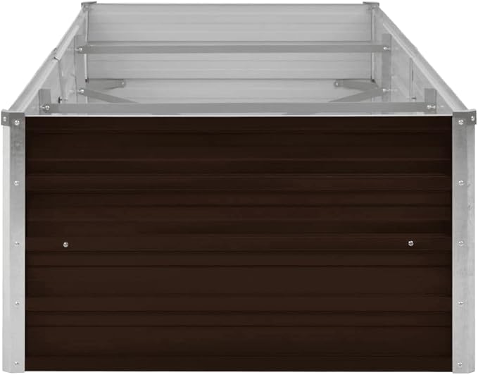 SKM Garden Raised Bed Brown 94.5x31.5x17.7 Galvanized Steel (9.48 KG/20.856 LBS)