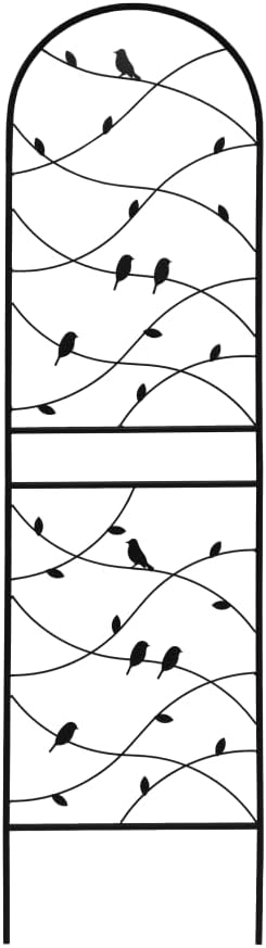 Heavy-Duty Metal Garden Trellis for Climbing Plants – Rust-Resistant Outdoor Flower Support with Decorative Bird Design (2 Pack-H71)