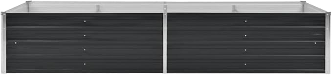 SKM Garden Raised Bed Garden Raised Bed Anthracite 94.5x31.5x17.7 Galvanized Steel