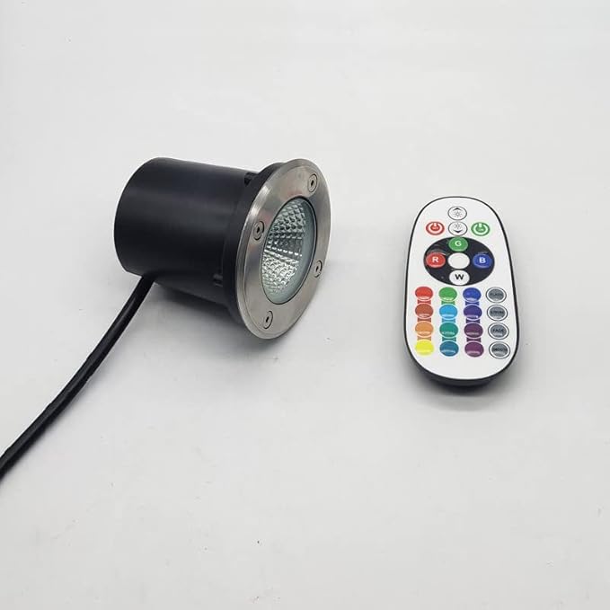 LED Landscape Lights 6W Color Changing RGB 110V Waterproof Garden Patio Spotlight Decorative Light Remote Control DIY Multi Semi Flush Mount for Outdoor Indoor 1 Pack