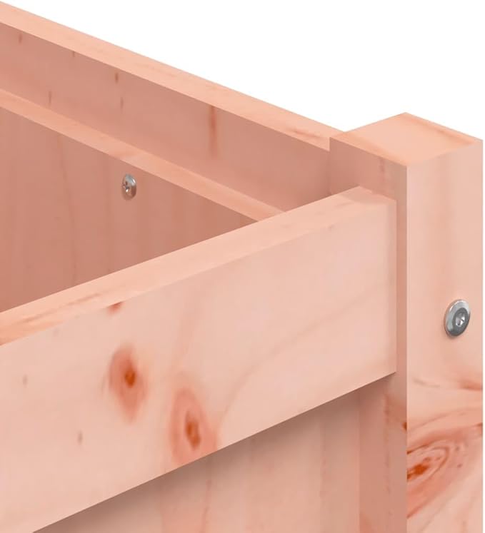 Large Garden Planter Natural Solid Douglas Wood 70.9x19.7x19.7 Inch Rectangular Raised Garden Bed for Outdoor Plants Oiled Finish