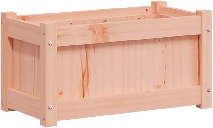 Garden Planter Natural Wood Solid Douglas Fir 23.6x12.2 Inch Rectangular Raised Garden Bed for Outdoor Plants Herbs Flowers