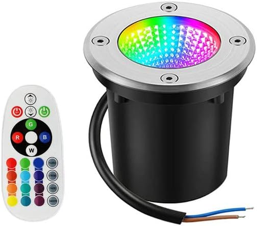 LED Landscape Lights 6W Color Changing RGB 110V Waterproof Garden Patio Spotlight Decorative Light Remote Control DIY Multi Semi Flush Mount for Outdoor Indoor 1 Pack