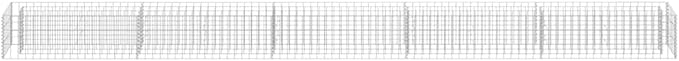 Gabion Raised Bed Silver Galvanized Steel 177.2 x 11.8 x 11.8 in Gardening Pots &amp Planters 145645