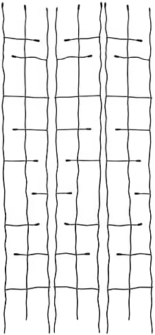 Panacea 89484 Black Forged Narrow Twig Trellises Pack of 3 – 72 H Metal Garden Trellises with Twisted Rod &amp Leaf Design – Durable Outdoor Plant Supports for Climbing Vines Flowers &amp Vegetab