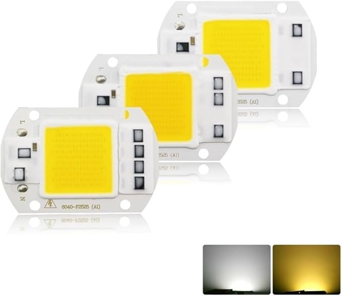 Landscape Lights LED COB Lamp Chip 10W 20W 30W 40W 50W AC 220V Smart IC LED Beads DIY for LED Floodlight Spotlight Cold White Warm White LED Street Lamp (Color : Warm White Size : 50W)