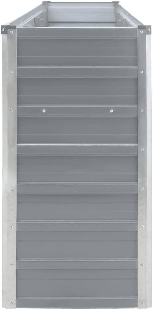 Raised Garden Bed Outdoor planters Garden Bed Planter Boxes Outdoor Suitable for Backyard Patios Flowers Restaurants 126x15.7x30.3 Galvanized Steel Gray