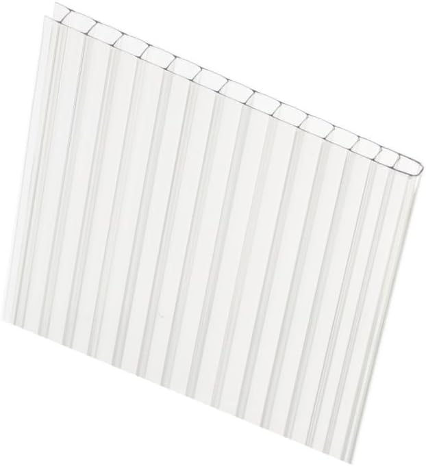 Multi-Wall or Twin Wall | Green House and Garden Panels | Thickness 6MM | 23.75 x 47.75 | Polycarbonate Panels Strong Impact and Shatterproof | Elevator Light Panels | Color: Clear
