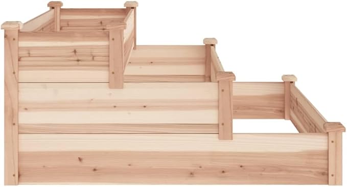 YAFF Garden Raised Bed Natural Wood Solid fir Wood 47.2x47.2x22.0 inPots &amp Planters-364304