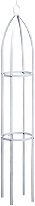 Garden Plant Support Stakes Iron Tower Obelisk Trellis Flower SupportTrellis Support Metal FrameOutdoor Lightweight Plant Tower Black Steel Tall Tower for Climbing Vines Rose and Plants(White M )