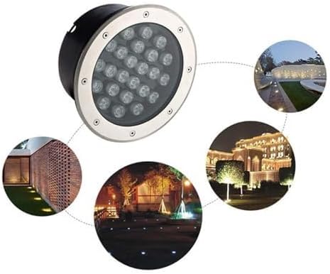 Round Ground Landscape Light - Built-in Outdoor Floor Lamp AC85-265V Outdoor Buried Lights Outdoor Recessed Spot Light IP67 Waterproof Floor Lamp Led Beam Light(Red Light48W)