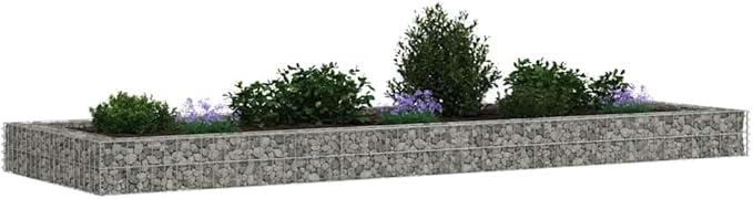 Galvanized Steel Raised Garden Bed Large 118.1 x 39.4 x 7.9 in Silver Weathered Outdoor Planter Box for Vegetables Flowers Herbs Patio Backyard