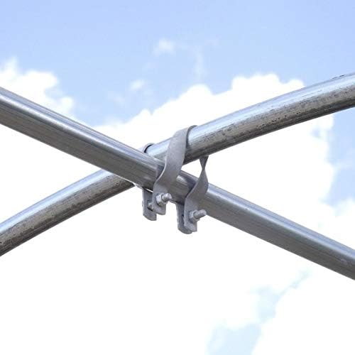 Cross-Connector (Purlin Bracket) for Greenhouse - Galvanized Steel (12 Pack w/Bolts) (1 7/8 x 1 3/8)