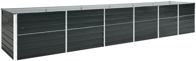 Garden Raised Bed Raised Flower Bed Garden beds Outdoor Gardening Box Patio planters Suitable for Courtyard Orchard Nursery Corridor Galvanized Steel 189x31.5x30.3 Anthracite