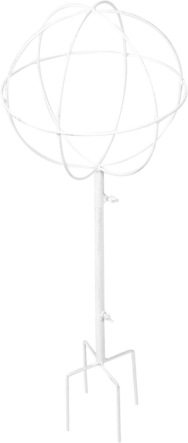 DOITOOL Vintage White Metal Vine Plant Climbing Stand Garden Trellis for Climbing Roses and Indoor Plants Stake for Potted and Outdoor Gardening
