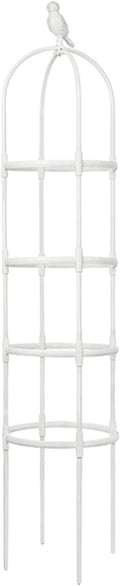 Garden Obelisk Trellis Tower Obelisk Garden Trellis Metal Plant Flower Trellises for Climbing Plants Outdoor Lightweight Plant Tower for Clematis Vine Support Outdoor Indoor(White)