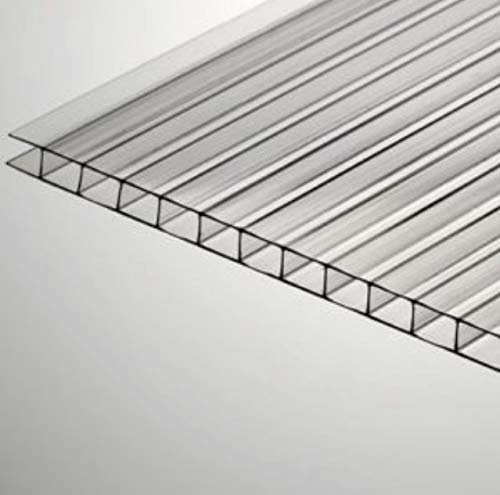 (Pack of 10 Panels) 24'' x 72'' x 8 mm (5/16) Polycarbonate Clear TWINWALL Sheets