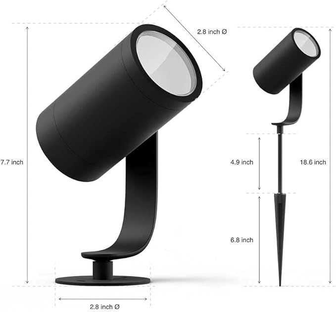 Philips Hue Lily White &amp Color Outdoor Spot Light Base kit (Hue Hub Required) 3 Spot Lights with Power Supply + Mount Works with Alexa HomeKit &amp Google Assistant