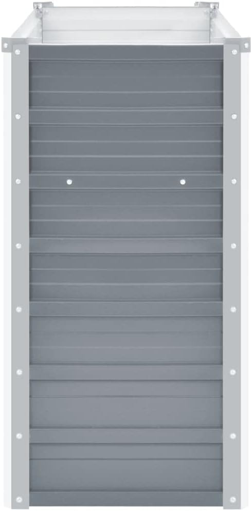 Garden Raised Bed Galvanized Steel 39.4x15.7x31.3 Gray