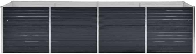 Anthracite Galvanized Steel Raised Garden Bed 126x31.5x30.3 inch Rectangular Planter Box for Outdoor Plants Durable Metal for Gardening