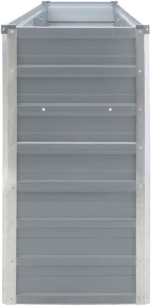 SKM Raised Garden Bed 126x15.7x30.3 Galvanised Steel Gray