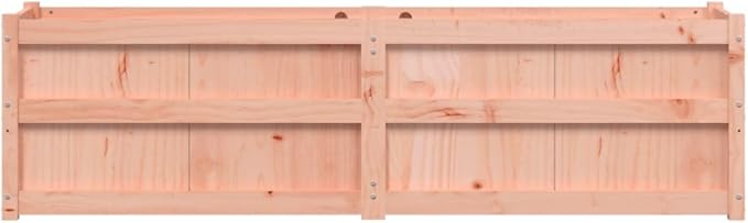 Large Garden Planter Natural Solid Douglas Wood 70.9x19.7x19.7 Inch Rectangular Raised Garden Bed for Outdoor Plants Oiled Finish