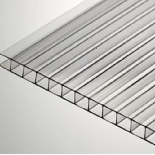 Multi-Wall or Twin Wall | Green House and Garden Panels | Thickness 6MM | 23.75 x 47.75 | Polycarbonate Panels Strong Impact and Shatterproof | Elevator Light Panels | Color: Clear
