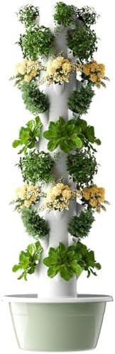 Vertical Hydroponic Tower Growing System - 9-Layer Indoor/Outdoor Garden for Herbs &amp Vegetables Complete Plant Germination Kit for Home Farming and Houseplants