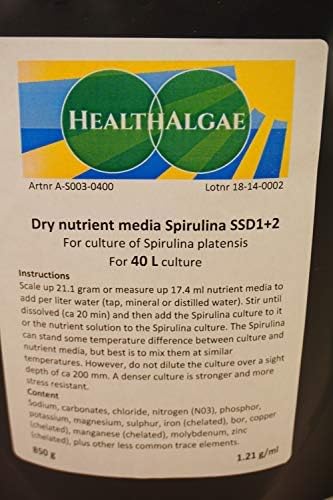 Spirulina platensis Grow Medium (40L) Dry Medium SSD1+2 for Live Algae Culture Spirulina Culture Fertilizer