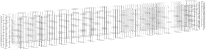 Gabion Raised Bed Galvanized Iron Gabion Cages Basket Garden Outdoor Flower Box Planter Plant Above Ground Garden Boxes 157.5x19.7x19.7-173
