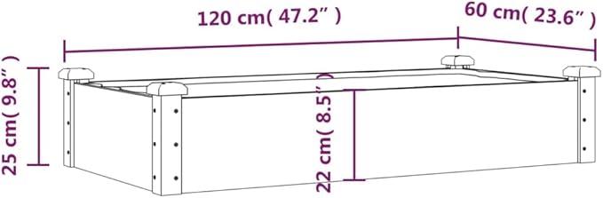 SKM Garden Raised Bed Natural Wood Solid fir Wood MediumBrown (Weight 10.58KG)