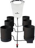 AutoPot 6 Pot GeoPot System with 5 Gallon Fabric Pots - Self-Watering Gravity-Fed Hydroponic System (6Pot with 25 gal PRO Flexi Tank) Indoor Black
