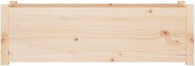 Garden Planter Natural Pine Solid Pinewood Large 39.4x39.4x12.2 inch Durable Untreated Wood for Outdoor Plants Raised Garden Bed
