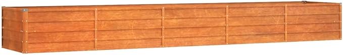 vidaXL Garden Raised Bed Planter - Outdoor Flower Box - y corten Steel - 157.5 x 31.5 x 17.7