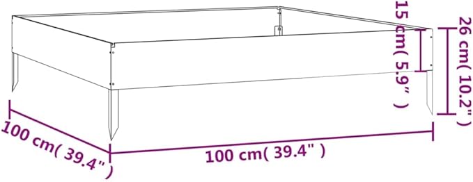 Garden Raised BedGarden DecorationBackyard Raised BedsFreestanding PlantersGardening AccessoriesHerb Plantersfor BalconiesTerracesGardensPatiosLawn39.4x39.4x10.2 Corten Steel