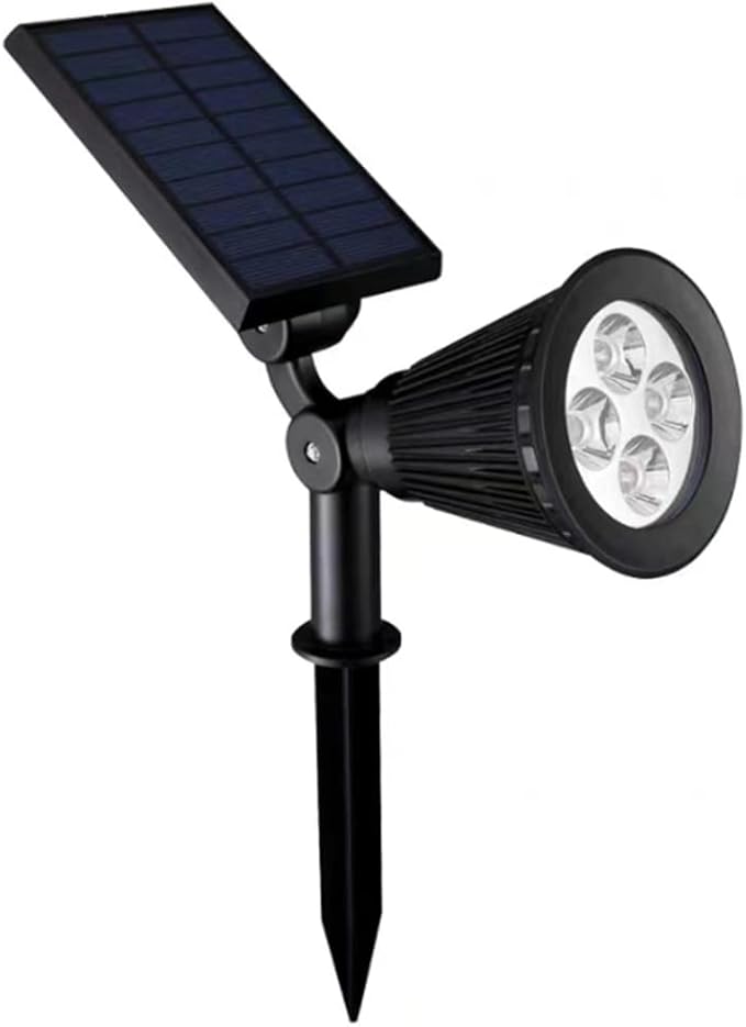 Solar Landscape Lights 4 LED Solar Spotlights 2 in 1 Security Light Solar Lights Outdoor Waterproof for TreePatioYard (White)