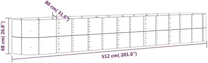 Patio Raised Bed Powder-Coated SteelGreenhouse PlanterDecorative Patio PlantersPatio Raised BedsVegetable PlantersHerb Plantersfor HerbsDeep-Rooted Vegetables201.6x31.5x26.8 Gray
