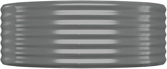 Raised Garden Bed Powder-Coated Steel Gray 155.9x39.4x14.2 Oval Shape Elevated Planter Box Large Outdoor Vegetable Flower Garden Raised Bed for Patio Balcony and Garden