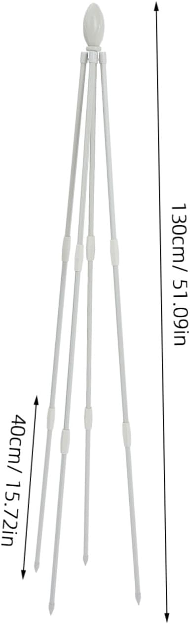 White Garden Trellis Climbing Plant Stand Four-Legged Vine Support for Potted Plants Outdoor Vegetable and Flower Growth