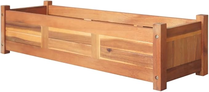 Garden Raised Beds 2 pcs Acacia Wood 39.4x11.8x9.8 bWeight-32 lbs