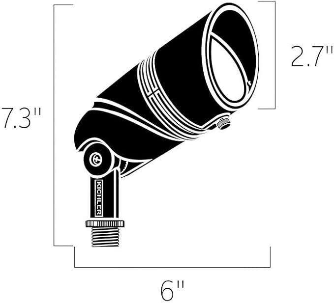 Kichler 16019CBR27 Transitional LED Landscape Accent from Landscape LED Collection in Brass Finish 6.00 inches
