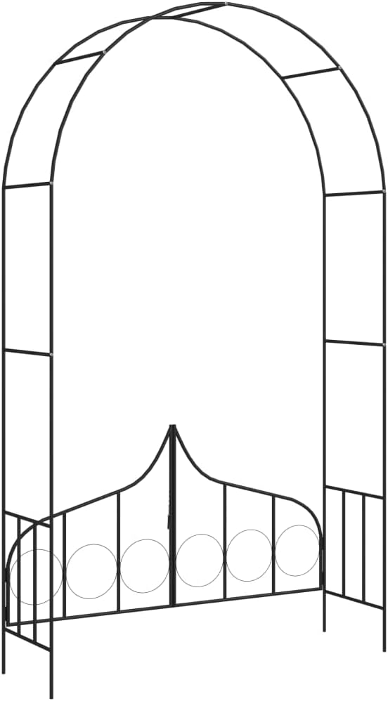 Garden Arch with Gate Arch TrellisGarden TrellisPlant TrellisIronWeather-Resistantfor Various Climbing Plant Wedding Garden Arch Bridal Party Decoration Wide ArborBlack54.3x15.7x93.7