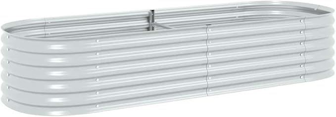 Large Galvanized Steel Raised Garden Bed 94.5x31.5x17.3 in Silver Rectangular Planter Box Weather-Resistant Outdoor Planter for Vegetables Flowers Herbs on Patio Garden
