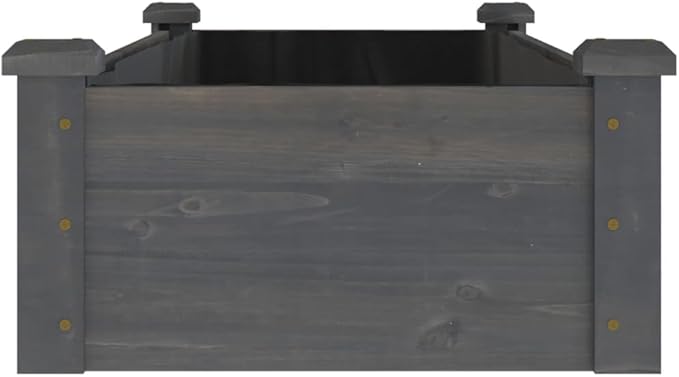 Garden Raised Bed Planter Rectangular Rustic Wooden Planters for Outdoor Plants 47.2 Fir Wood Grey Finish Elevated Garden Bed for Vegetables &amp Flowers